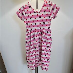 Disney Minnie Mouse Hanna Andersson Pink & Red Stripe Kids dress 10
